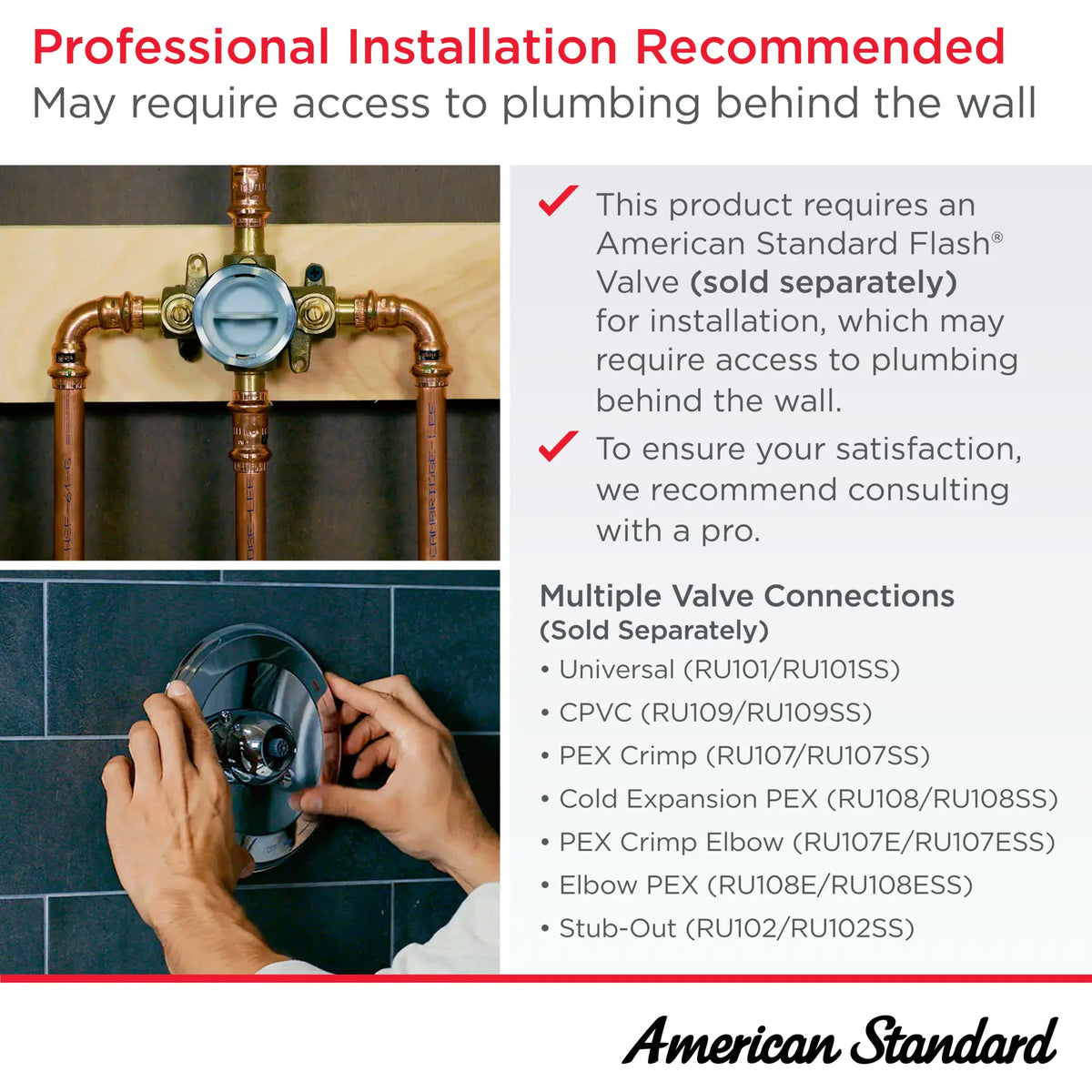 American Standard Town Square S 1.75 gpm/6.8 L/min Tub and Shower Trim Kit With Water-Saving Showerhead, Double Ceramic Pressure Balance Cartridge With Lever Handle - details