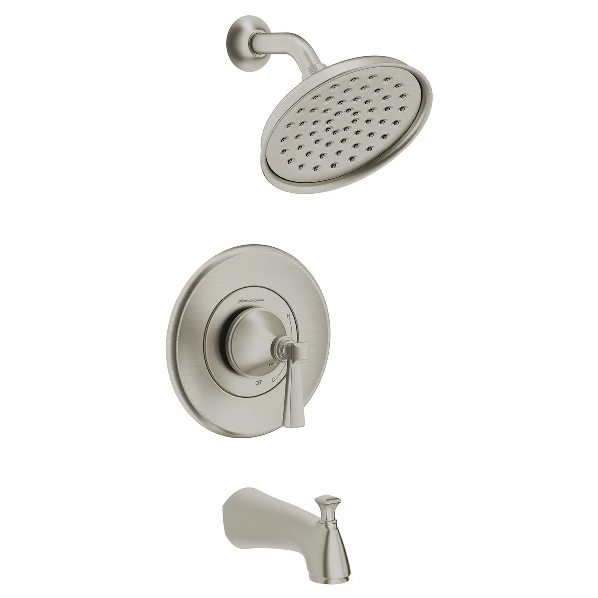 American Standard Glenmere 1.8 gpm/6.8 L/min Tub and Shower Trim Kit With Water-Saving Showerhead, Double Ceramic Pressure Balance Cartridge With Lever Handle - Brushed Nickel