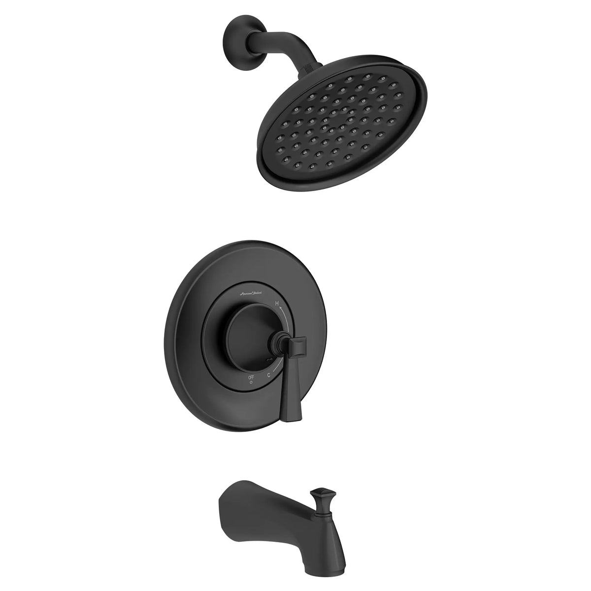 American Standard Glenmere 1.8 gpm/6.8 L/min Tub and Shower Trim Kit With Water-Saving Showerhead, Double Ceramic Pressure Balance Cartridge With Lever Handle - Matte Black