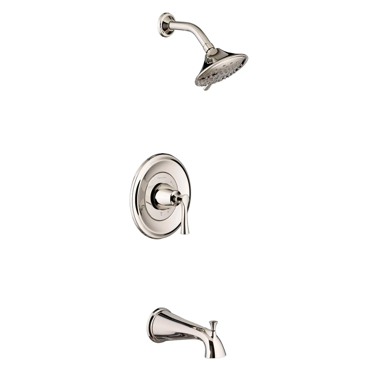 American Standard Estate 1.8 gpm/6.8 L/min Tub and Shower Trim Kit With Water-Saving 3-Function Showerhead, Double Ceramic Pressure Balance Cartridge With Lever Handle - details