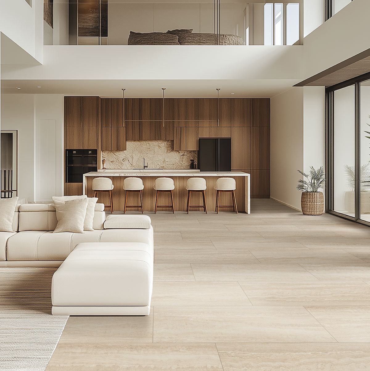 MSI Assos 24 x 48 Matte Porcelain tile (NWGASS2448-7MM) – MSI room scene (kitchen)