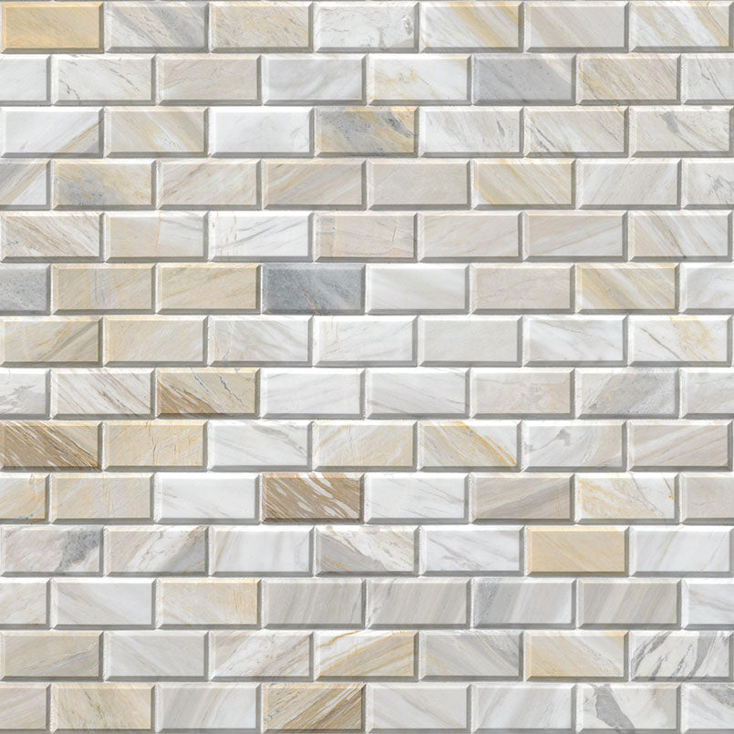 MSI Athena Gold 2 x 4 Honed Marble mosaic (SMOT-ATHGOL-2X4HB) – MSI product image