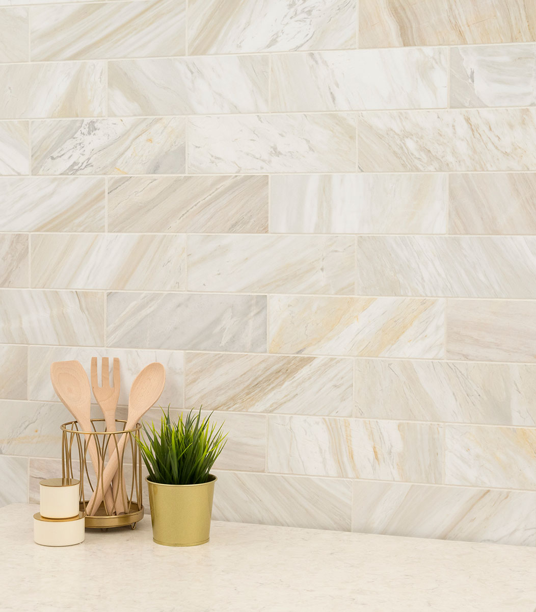 MSI Athena Gold 4 x 12 Honed Marble tile (TATHGOL412H) – MSI room scene