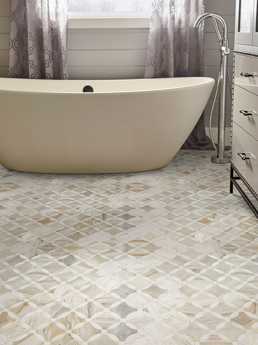 MSI Surfaces Backsplash Athena Gold Lola Geometric Polished Tile