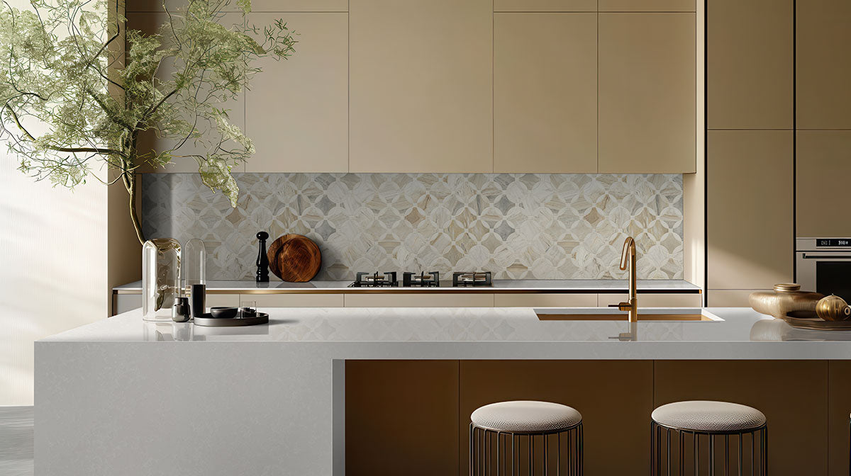 MSI Surfaces Backsplash Athena Gold Lola Geometric Polished Tile