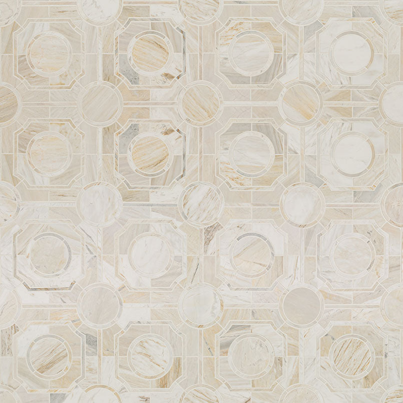 MSI Surfaces Backsplash Athena Gold Regency Polished Geometric Tile