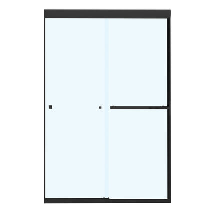 Aura 43-47 x 71 in. 8 mm Bypass Shower Door for Alcove Installation with Clear glass in Matte Black - Plumbing Market