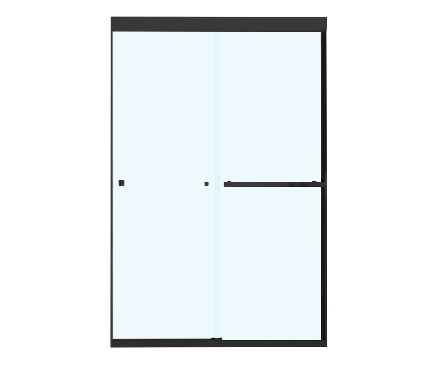 Aura 43-47 x 71 in. 8 mm Bypass Shower Door for Alcove Installation with Clear glass in Matte Black - Plumbing Market