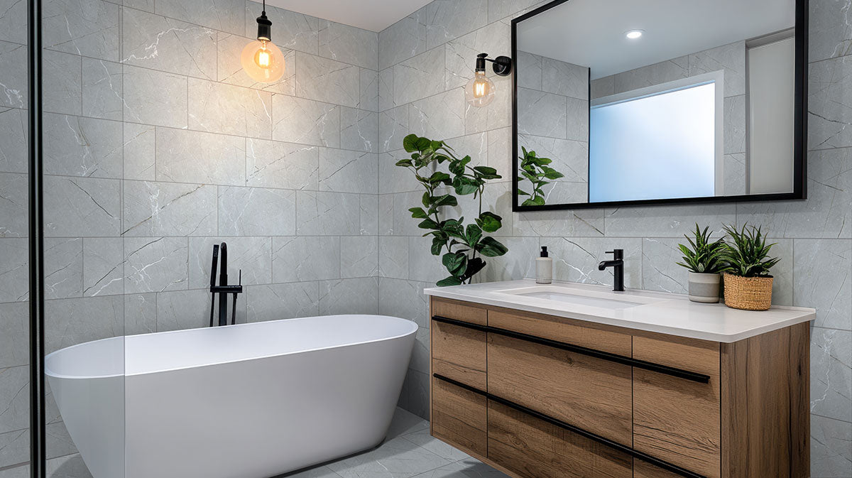MSI Aylana Gris 12 x 24 Matte Porcelain tile (NWGAYLGRI1224) – MSI room scene (bathroom)