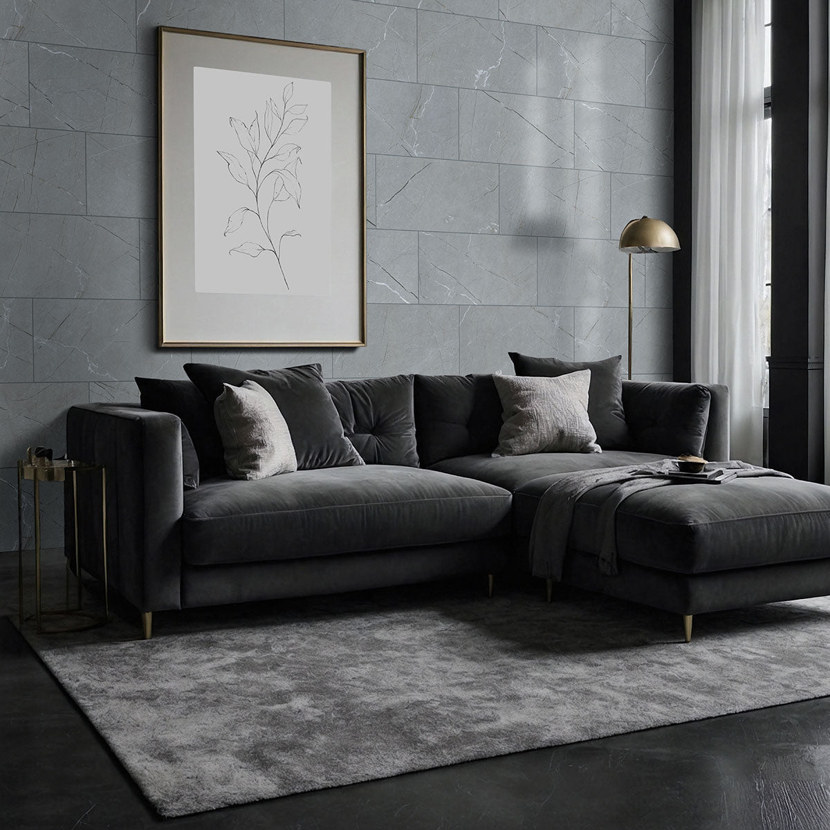 MSI Aylana Gris 12 x 24 Matte Porcelain tile (NWGAYLGRI1224) – MSI room scene (bedroom)
