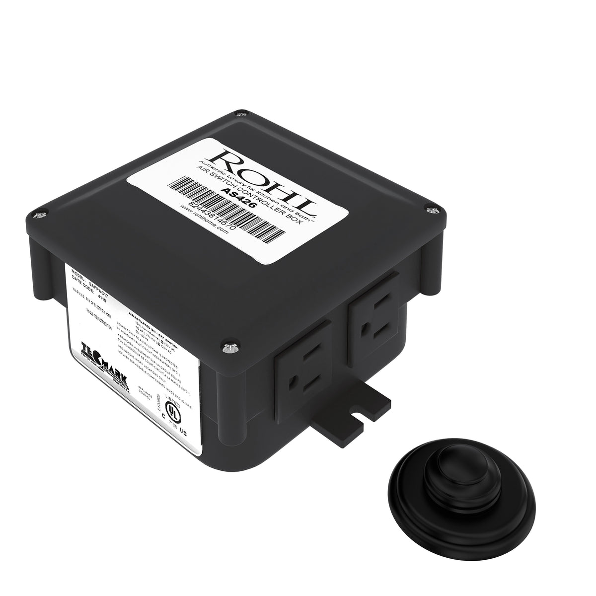 ROHL Waste Disposal Control Box With Air Switch Button AS550 - Matte Black