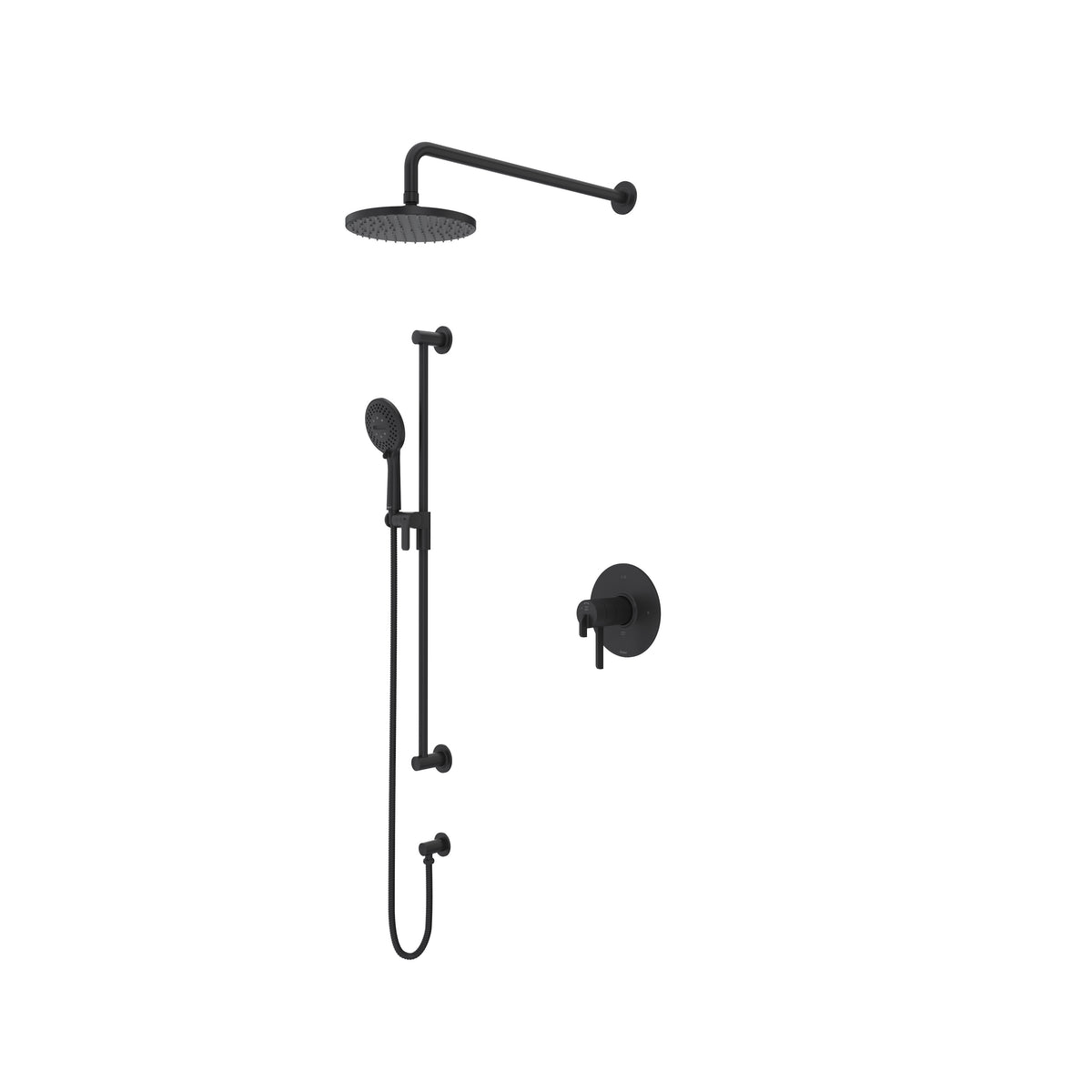 Riobel Authentica Thermostatic & Pressure Balance Shower Trim Kit with Rain Head & Hand Shower - Black (TKIT323AUBK-CW)