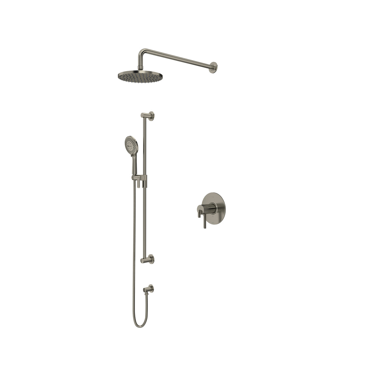 Riobel Authentica Thermostatic & Pressure Balance Shower Trim Kit with Rain Head & Hand Shower - Brushed Nickel (TKIT323AUBN-CW)