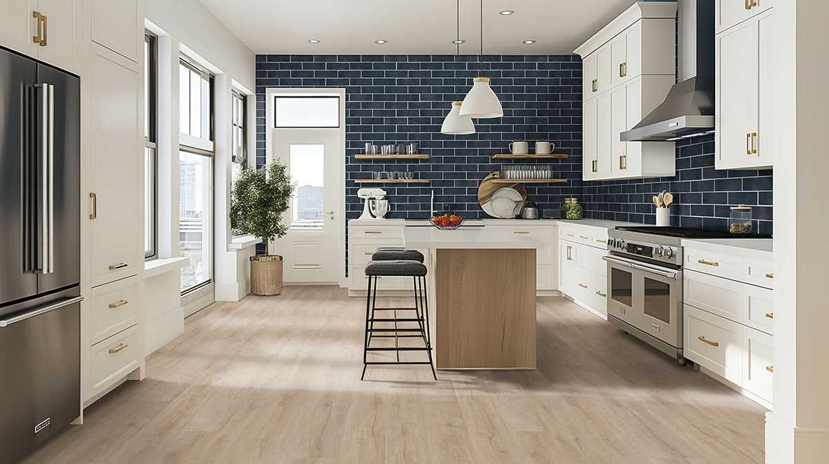 MSI Bay Blue Glazed Handcrafted 4 x 12 Glossy Ceramic tile (SMOT-PT-BAYBLU412) – MSI room scene