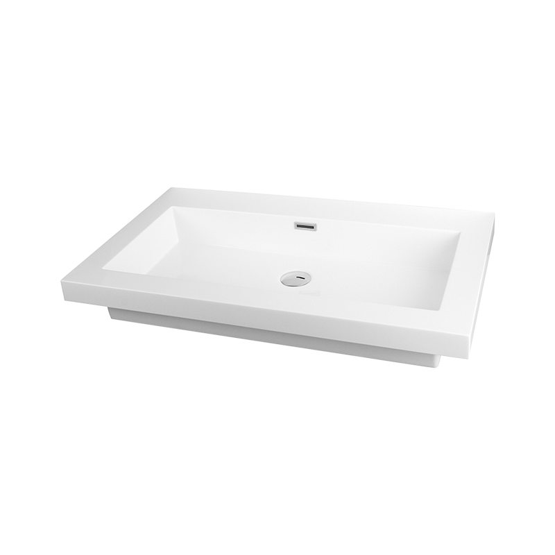 Rubi Arto Countertop White Basin with Overflow White Gloss RTOL800BL