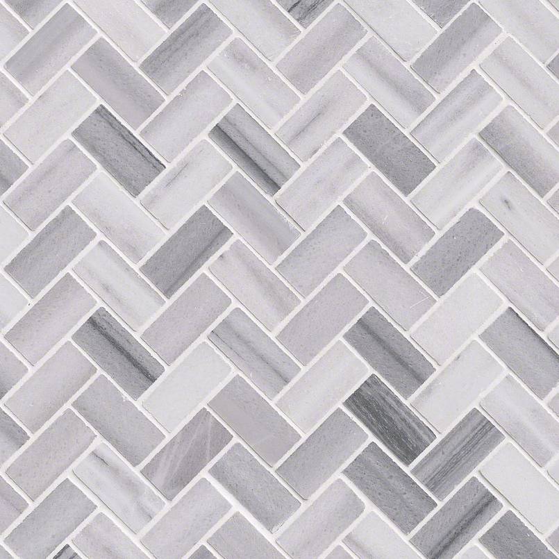 MSI Bergamo Herringbone Polished Marble mosaic (SMOT-BERGAMO-HB10MM) – MSI product image
