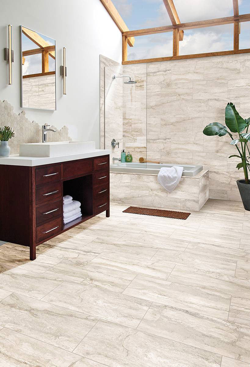 MSI Bernini Bianco 3 x 18 Matte Porcelain trim (NBERBIA3X18BN-K) – MSI room scene