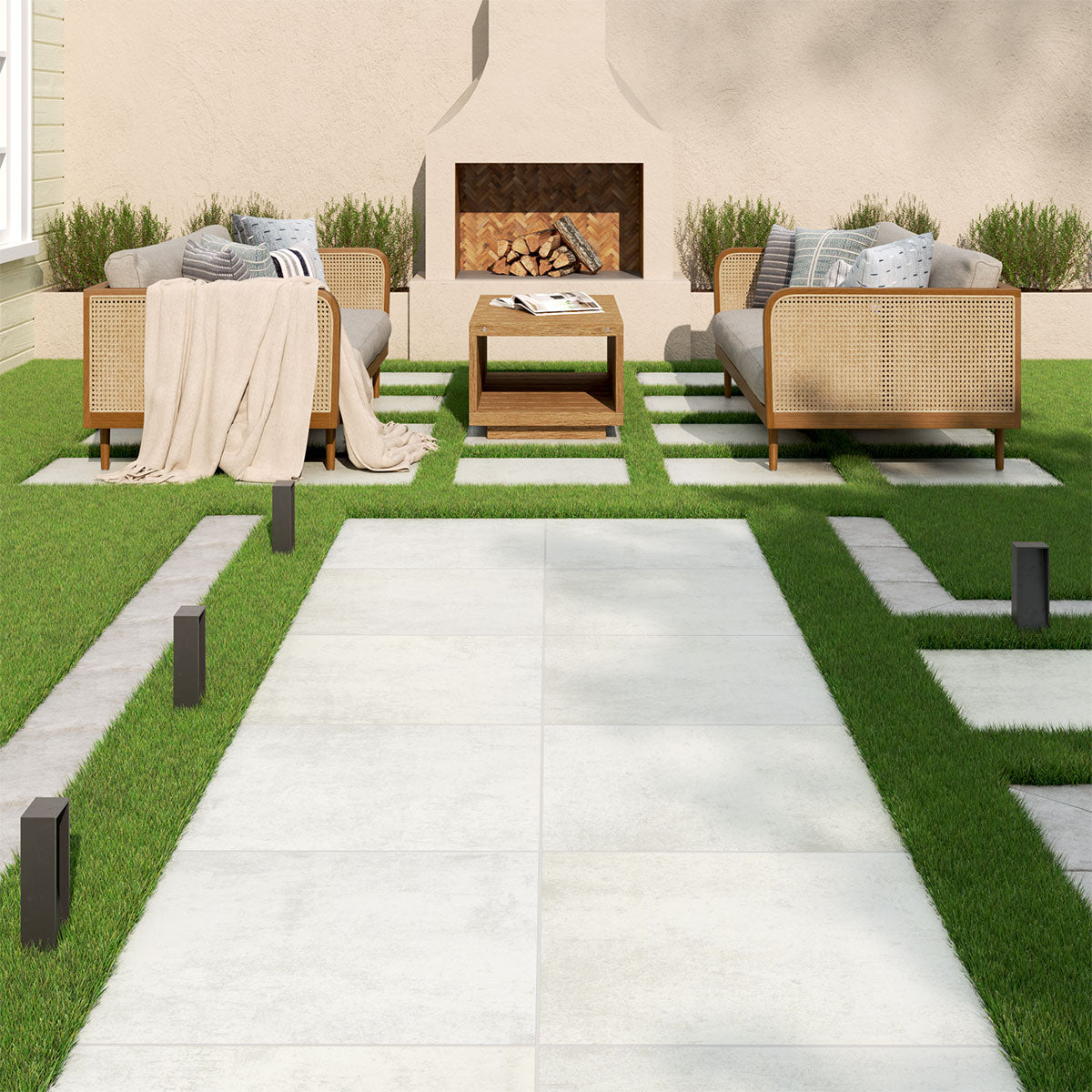 MSI Beton Blanco 13 x 24 Matte Porcelain pool coping (LCOPNBETBLA1324) – MSI room scene
