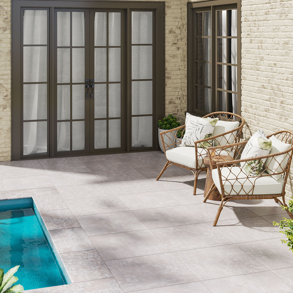 MSI Beton Grey 24 x 24 Matte Porcelain paver (LPAVNBETGRE2424) – MSI room scene