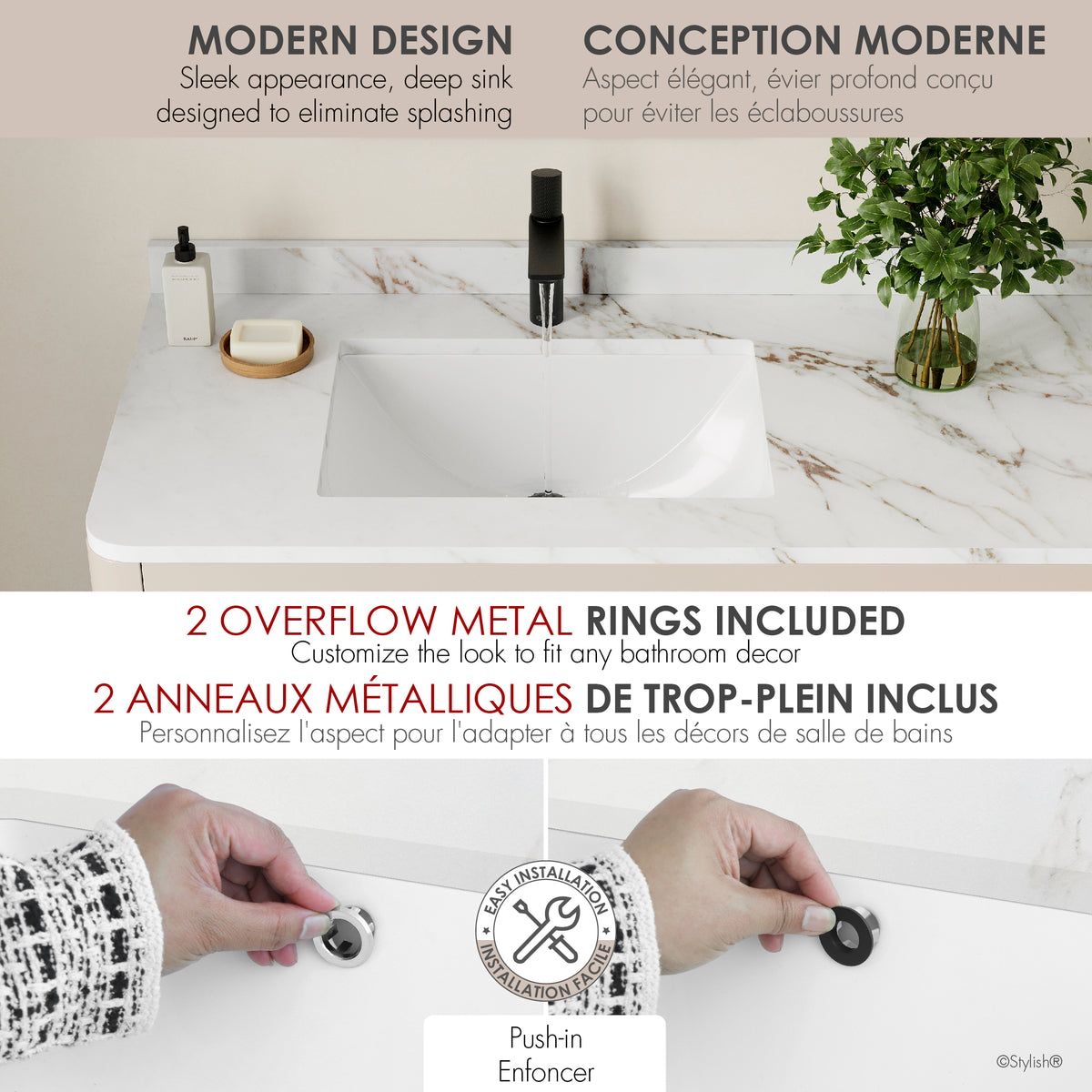 Stylish Sharp 21" White Porcelain Undermount Basin Bathroom Sink with Ceramic Pop Up Drain Included P-203D