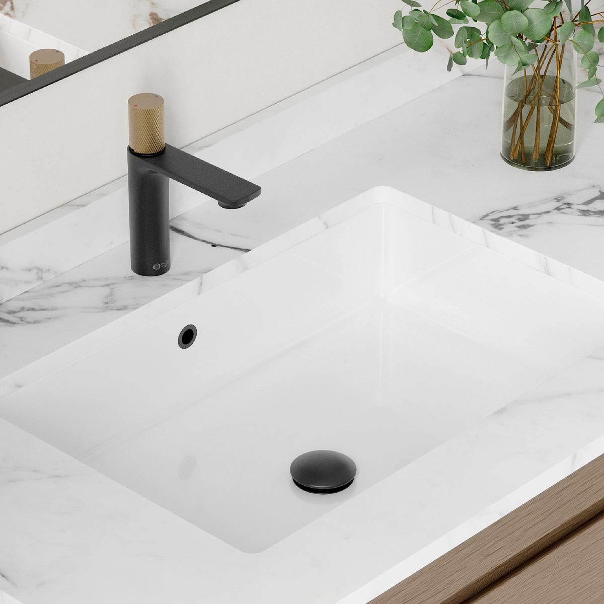 Stylish Pop-Up Drain Matte Black Ceramic Cap H-06