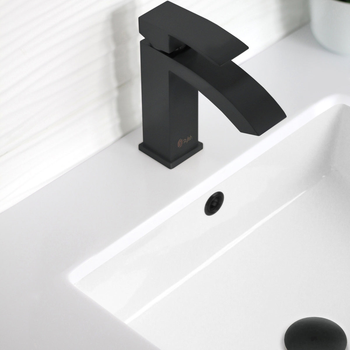 Stylish Black Matte Sink Basin Trim Overflow H-04