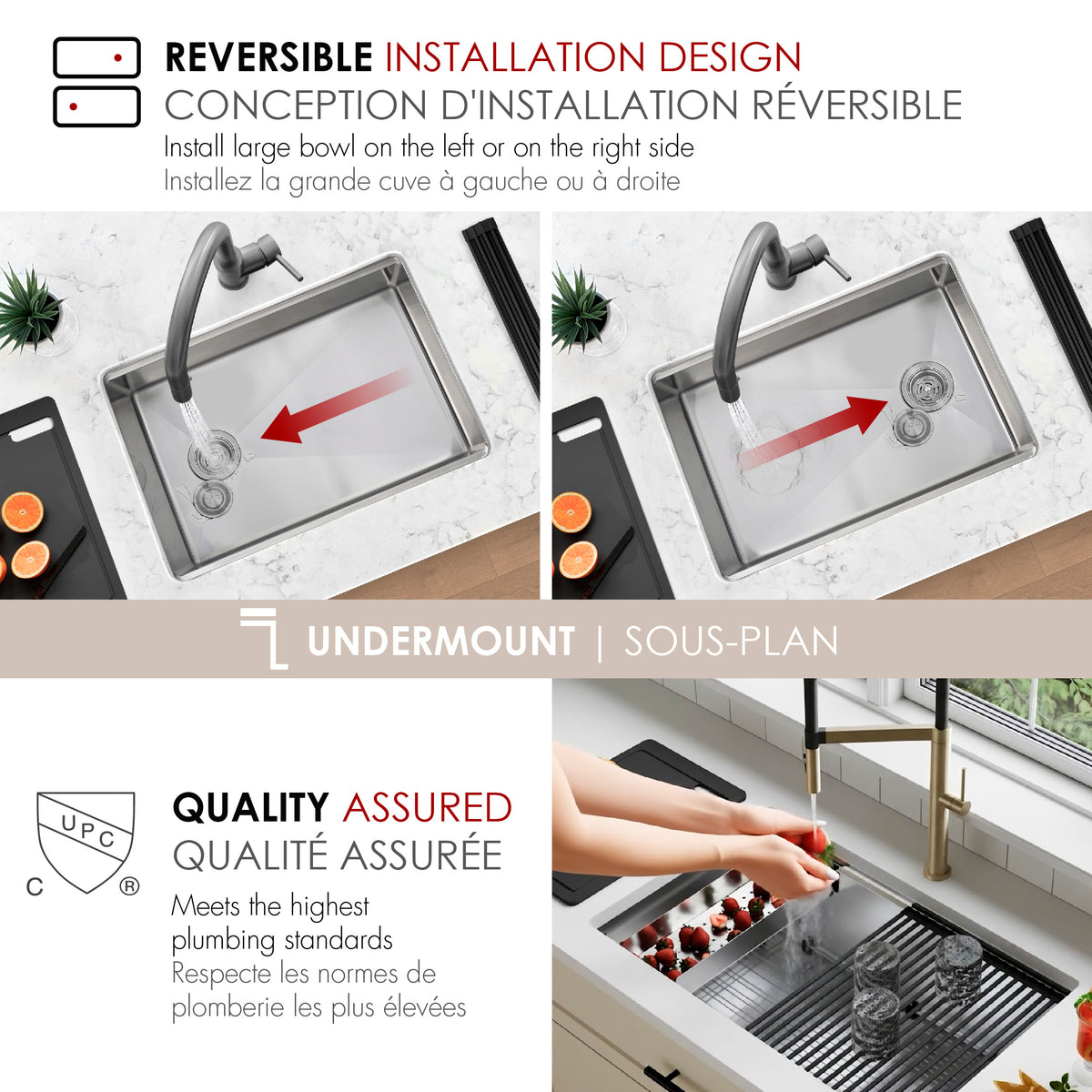 Stylish Versa 30" Workstation Single Bowl Undermount 16 Gauge Stainless Steel Kitchen Sink with Black Accessories Included S-611WK