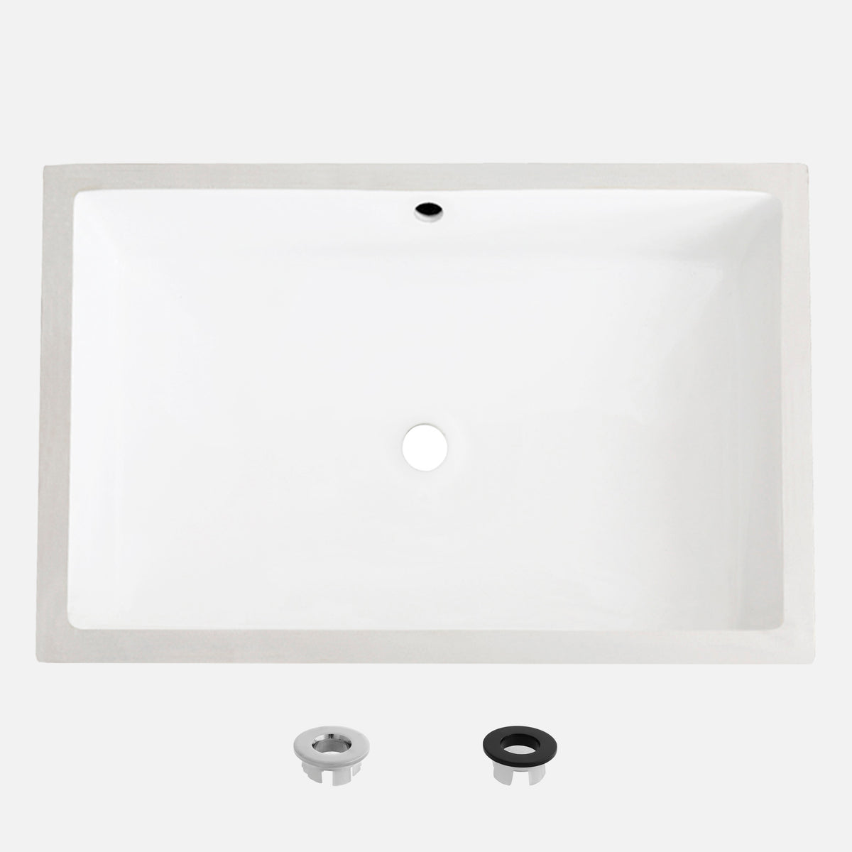 Stylish Voguish 24 1/2" White Rectangular Undermount Bathroom Sink P-208