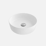 Stylish Upscale 14 1/8" White Glossy Round Vessel Bathroom Sink P-229H