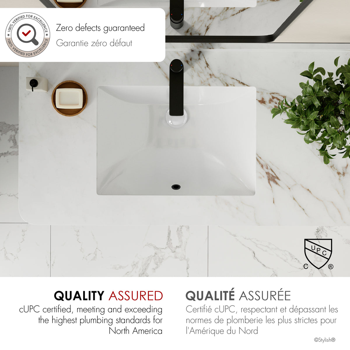 Stylish Sharp 21" White Porcelain Undermount Basin Bathroom Sink with Ceramic Pop Up Drain Included P-203D