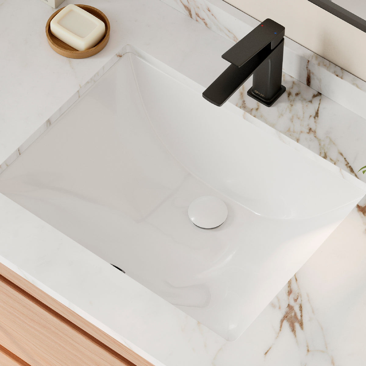 Stylish Pop-Up Drain Glossy White Ceramic Cap H-07