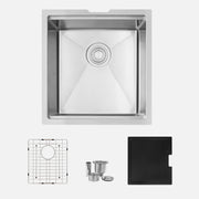 Stylish Versa 18" Workstation Single Bowl Undermount 16 Gauge Stainless Steel Kitchen Sink with Black Cutting Board Included S-618WK