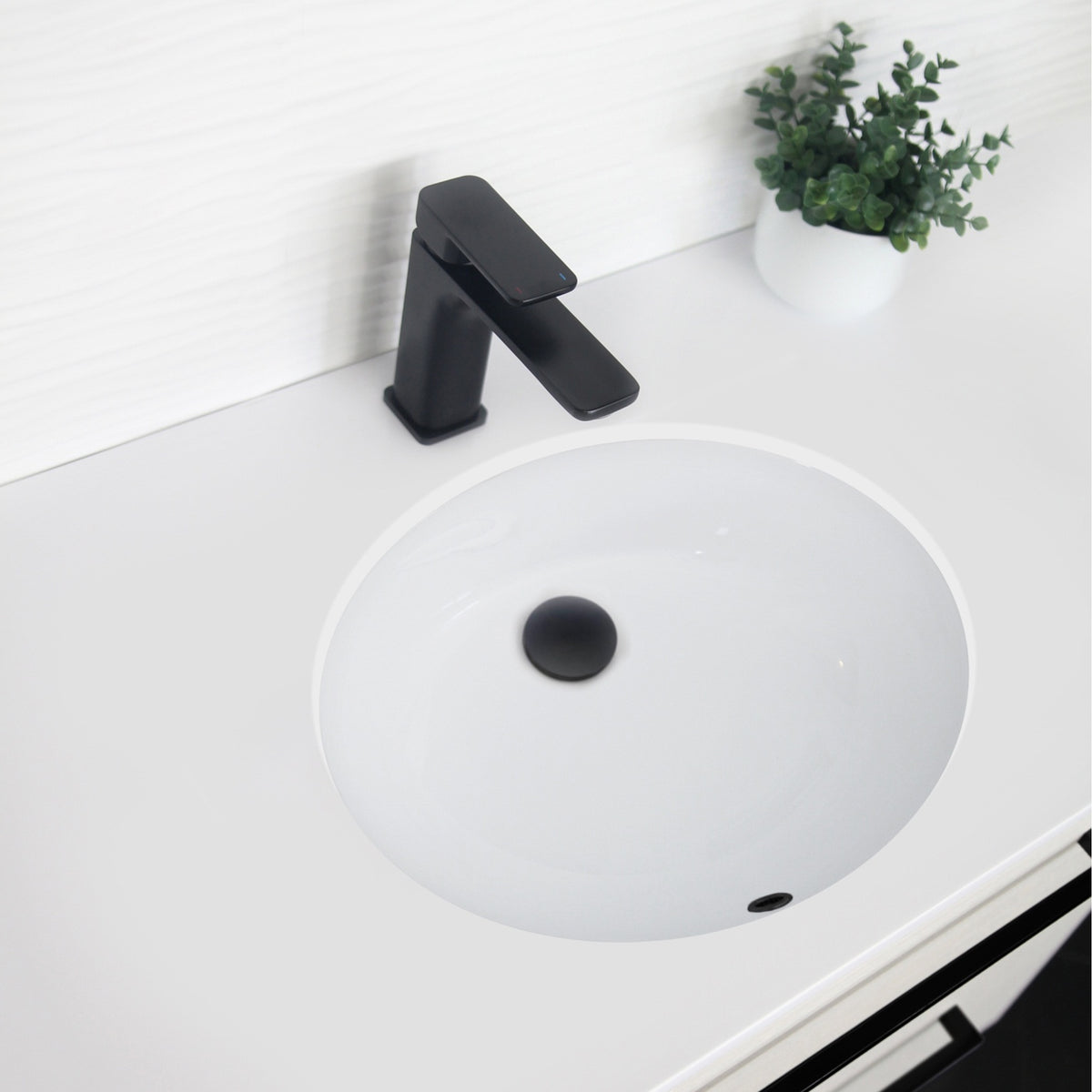 Stylish Black Matte Sink Basin Trim Overflow H-04