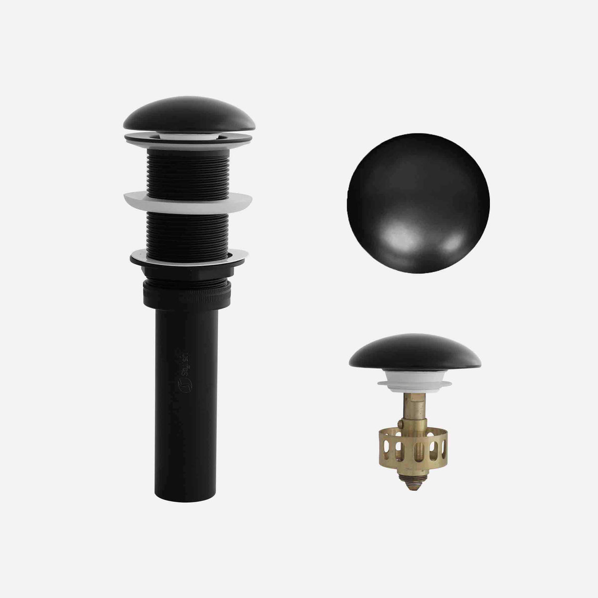 Stylish Vessel Sink Pop-Up Drain with Black Ceramic Cap Without Overflow D-702E