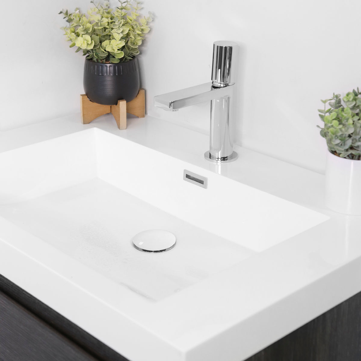 Stylish Undermount Sink Pop-Up Drain with White Ceramic Cap with Overflow D-701H