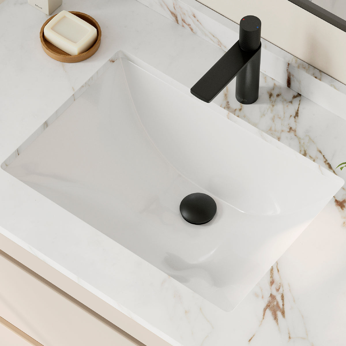 Stylish Sharp 21" White Porcelain Undermount Bathroom Sink Unboxed P-203U