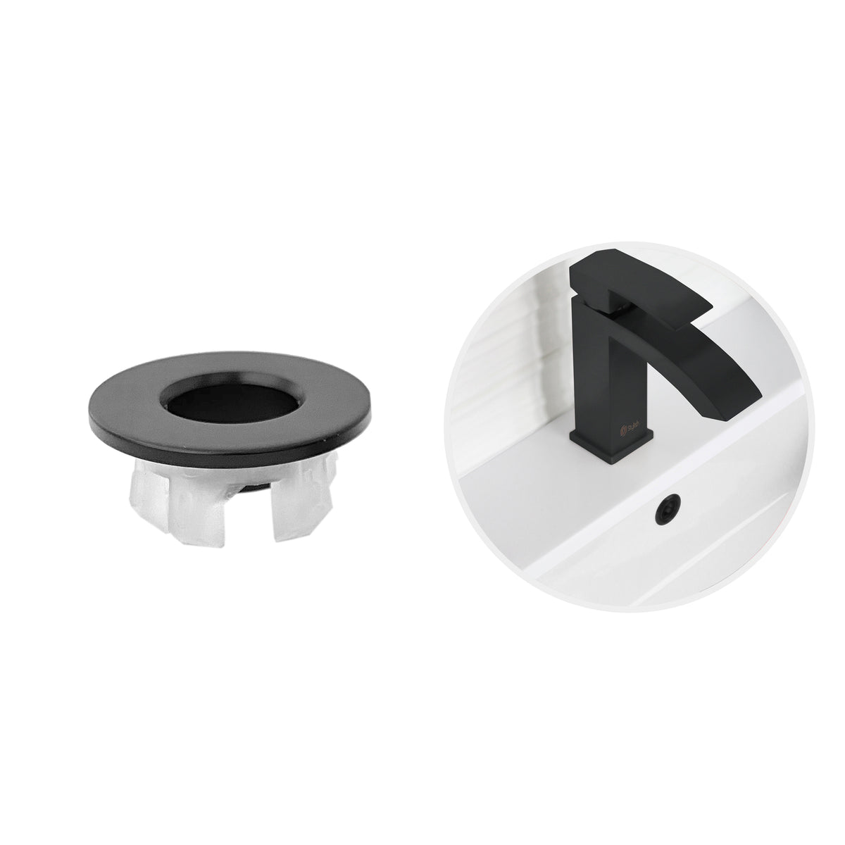 Stylish Black Matte Sink Basin Trim Overflow H-04