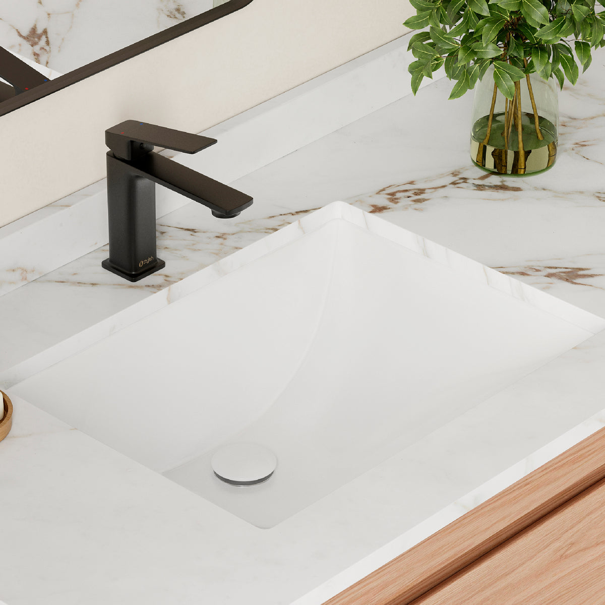 Stylish Pop-Up Drain Glossy White Ceramic Cap H-07