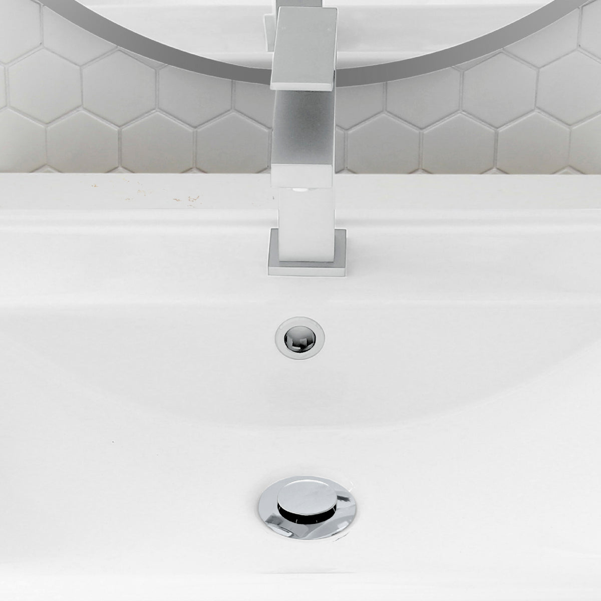 Stylish Chrome Sink Basin Trim Overflow H-03