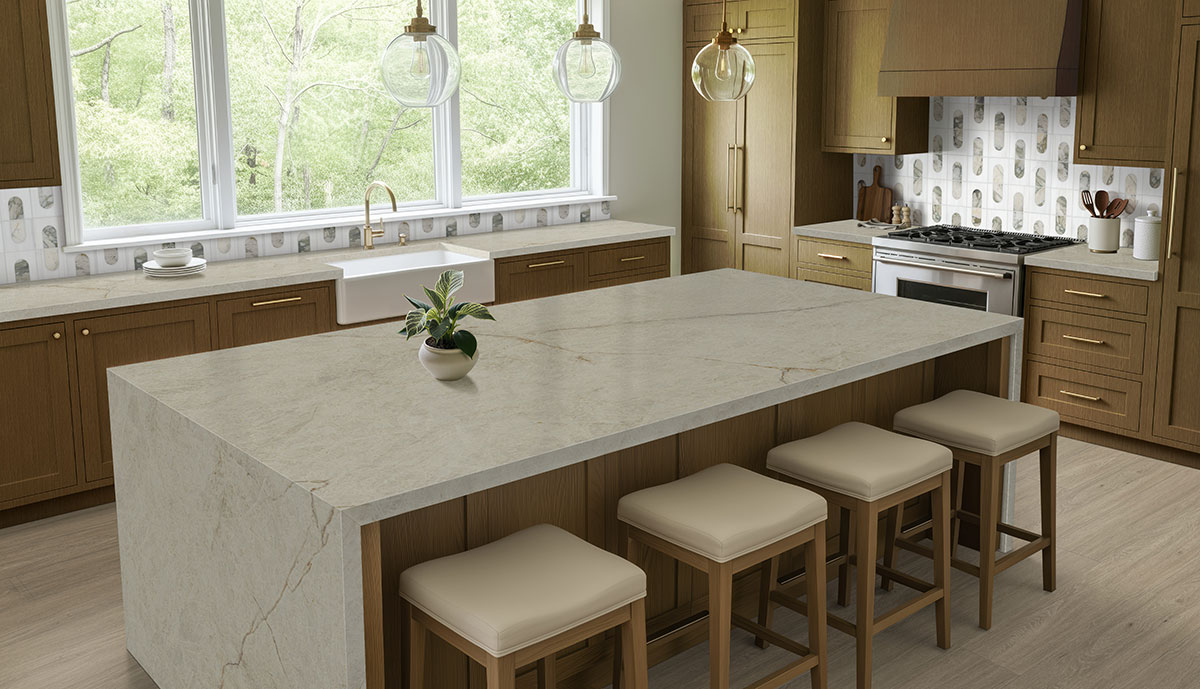 MSI Bianco Dolomite Moderno Polished Marble mosaic (SMOT-BIANDOL-MODP) – MSI room scene (kitchen)