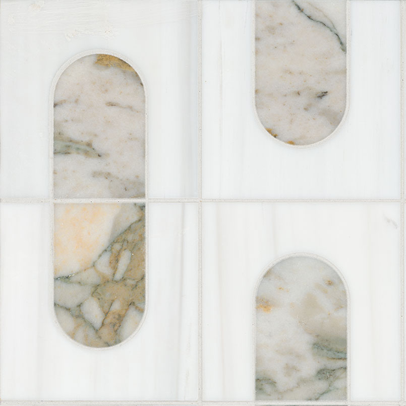 MSI Bianco Dolomite Moderno Polished Marble mosaic (SMOT-BIANDOL-MODP) – MSI product image