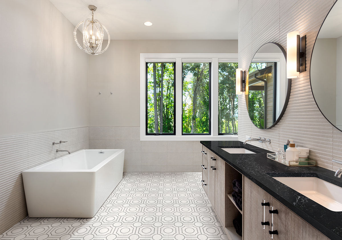 MSI Bianco Dolomite Regency Polished Marble mosaic (SMOT-BIANDOL-REGP) – MSI room scene