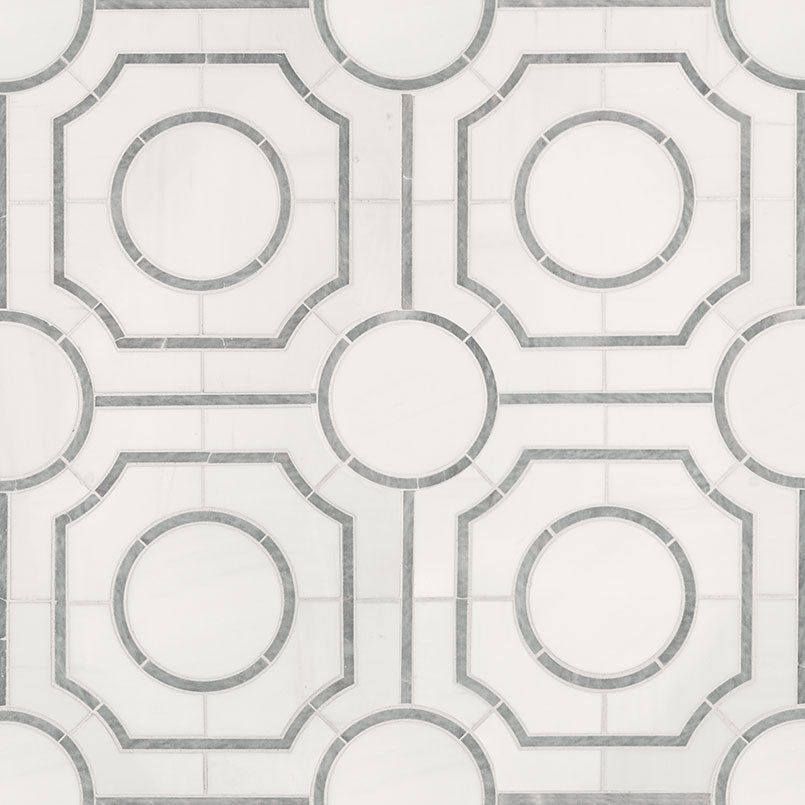 MSI Bianco Dolomite Regency Polished Marble mosaic (SMOT-BIANDOL-REGP) – MSI product image