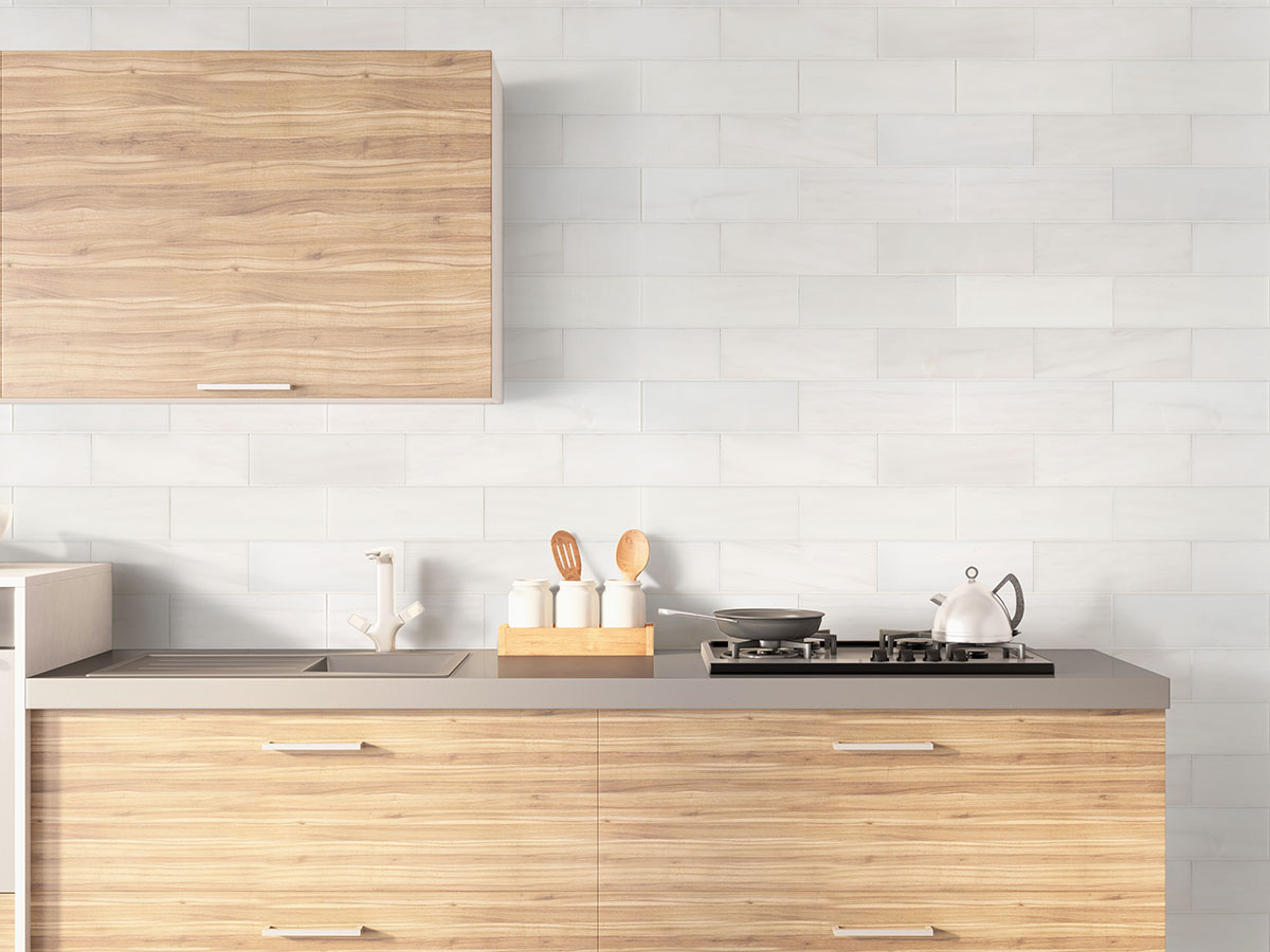 MSI Bianco Dolomite 4 x 12 Polished Marble tile (TBIANDOL412P) – MSI room scene
