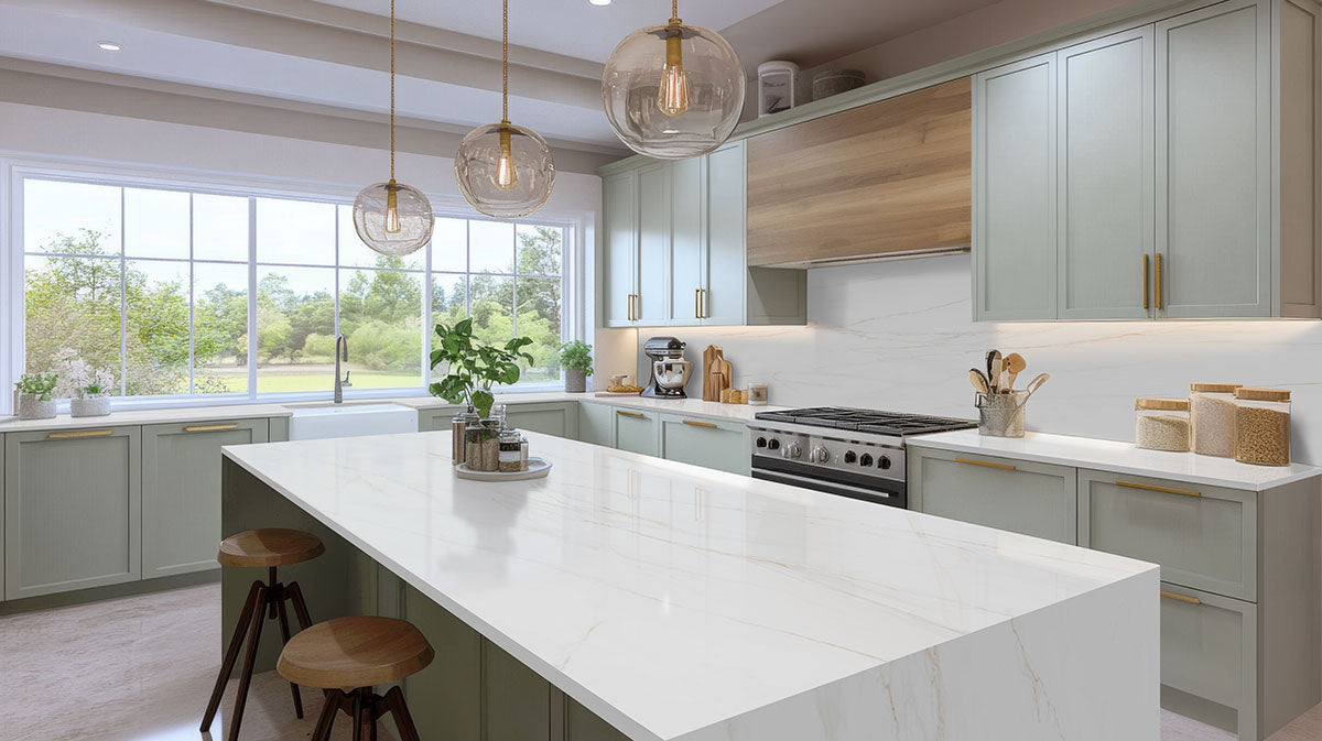 MSI Bianco Ellipse Glossy Glass mosaic (SMOT-GLSELIP-BIAGLO6MM) – MSI room scene (kitchen)