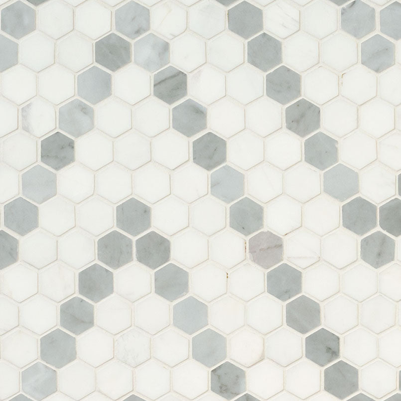 MSI Bianco Dolomite Sazi 1" Hexagon Polished Marble mosaic (SMOT-BIANDOL-SAZP) – MSI product image