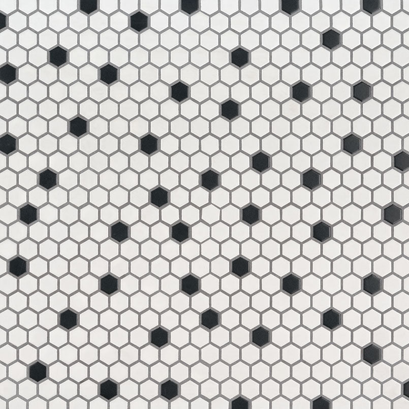 MSI Black and White 1 x 1 Matte Porcelain mosaic (SMOT-PT-RETBIANER-1HEXM) – MSI product image