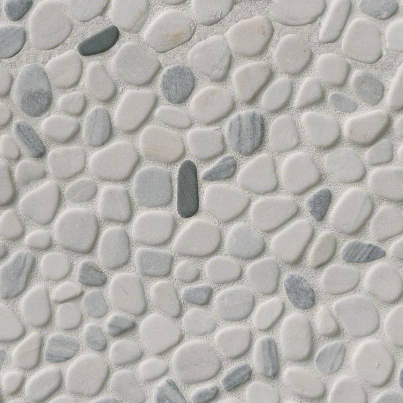 MSI Black and White Pebbles Pattern Tumbled Marble mosaic (THDW1-SH-PEB) – MSI product image