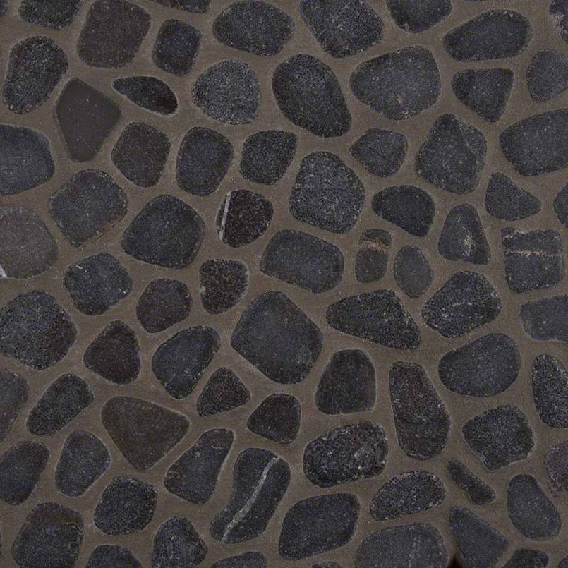 MSI Black Pebbles Tumbled Marble mosaic (SMOT-PEB-BLK) – MSI product image