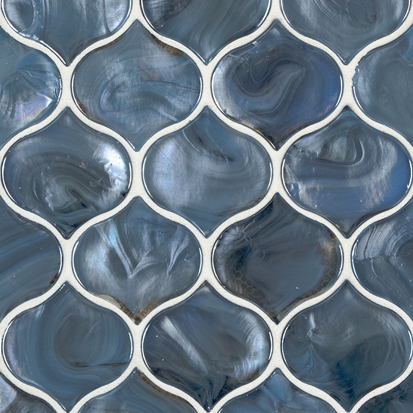 MSI Blue Shimmer Arabesque Glossy Glass mosaic (SMOT-GLS-BLUSHI8MM) – MSI product image